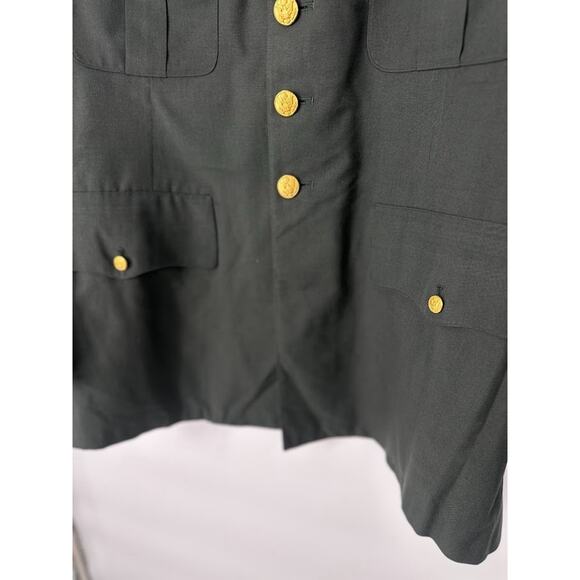 Vintage US ARMY Green Uniform Jacket Vietnam Era Men 43 Long Class A Gold Button - Picture 3 of 9